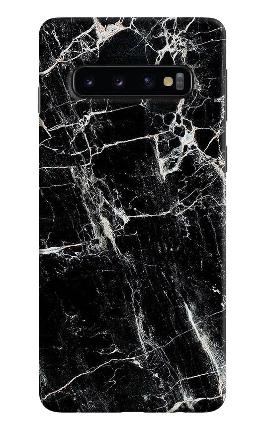Black Marble Texture Samsung S10 Hard Case Back Cover by Casekaro