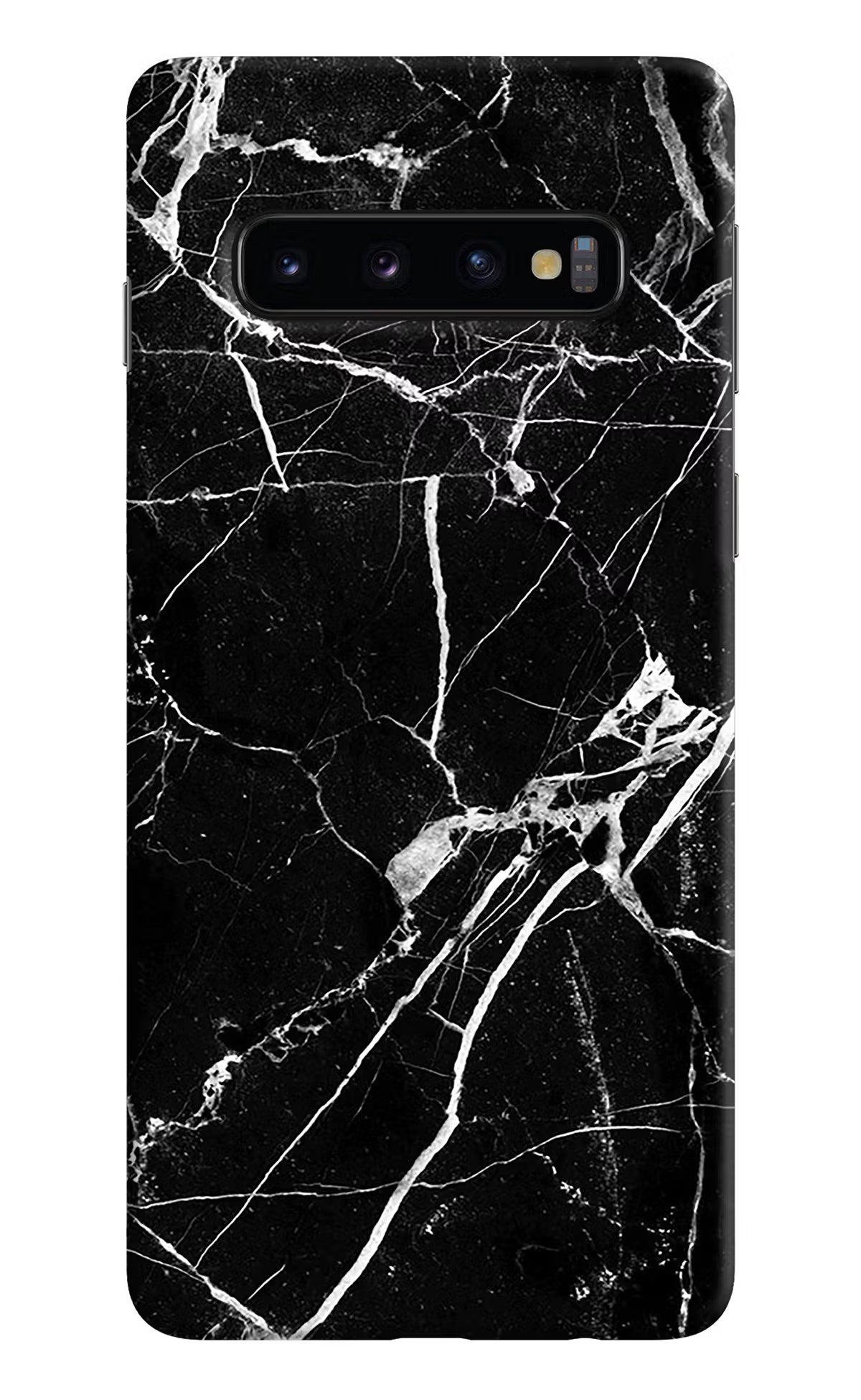 Black Marble Pattern Samsung S10 Hard Case Back Cover by Casekaro