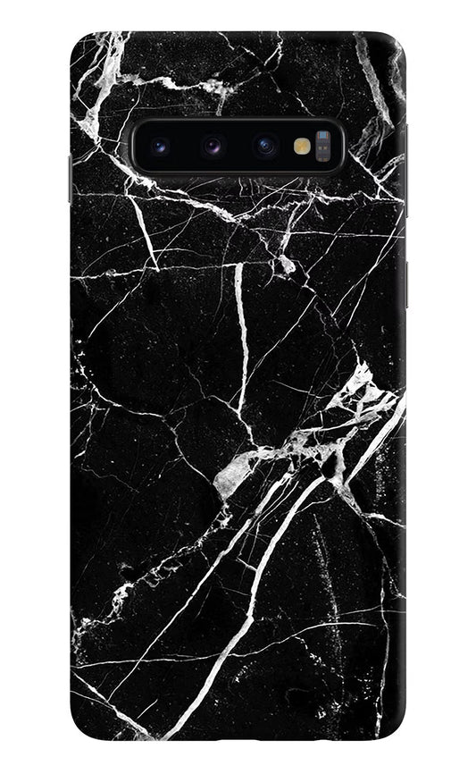 Black Marble Pattern Samsung S10 Hard Case Back Cover by Casekaro