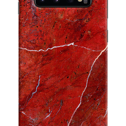 Red Marble Design Samsung S10 Hard Case Back Cover by Casekaro