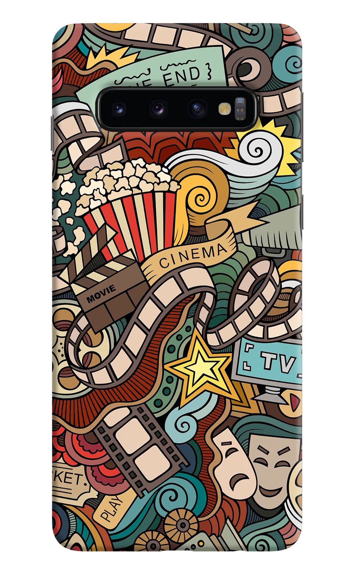 Cinema Abstract Samsung S10 Hard Case Back Cover by Casekaro