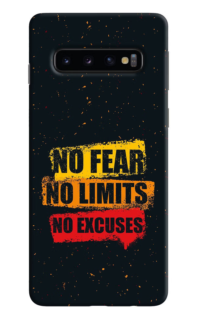 No Fear No Limits No Excuse Samsung S10 Hard Case Back Cover by Casekaro