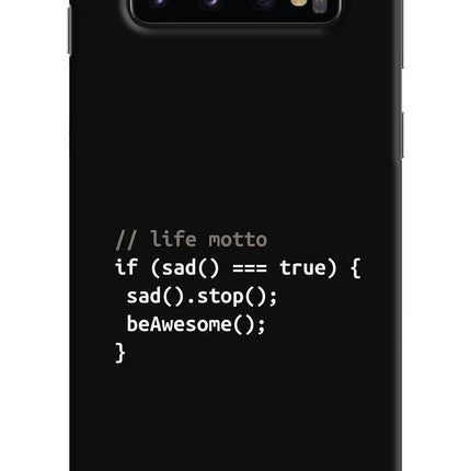 Life Motto Code Samsung S10 Hard Case Back Cover by Casekaro
