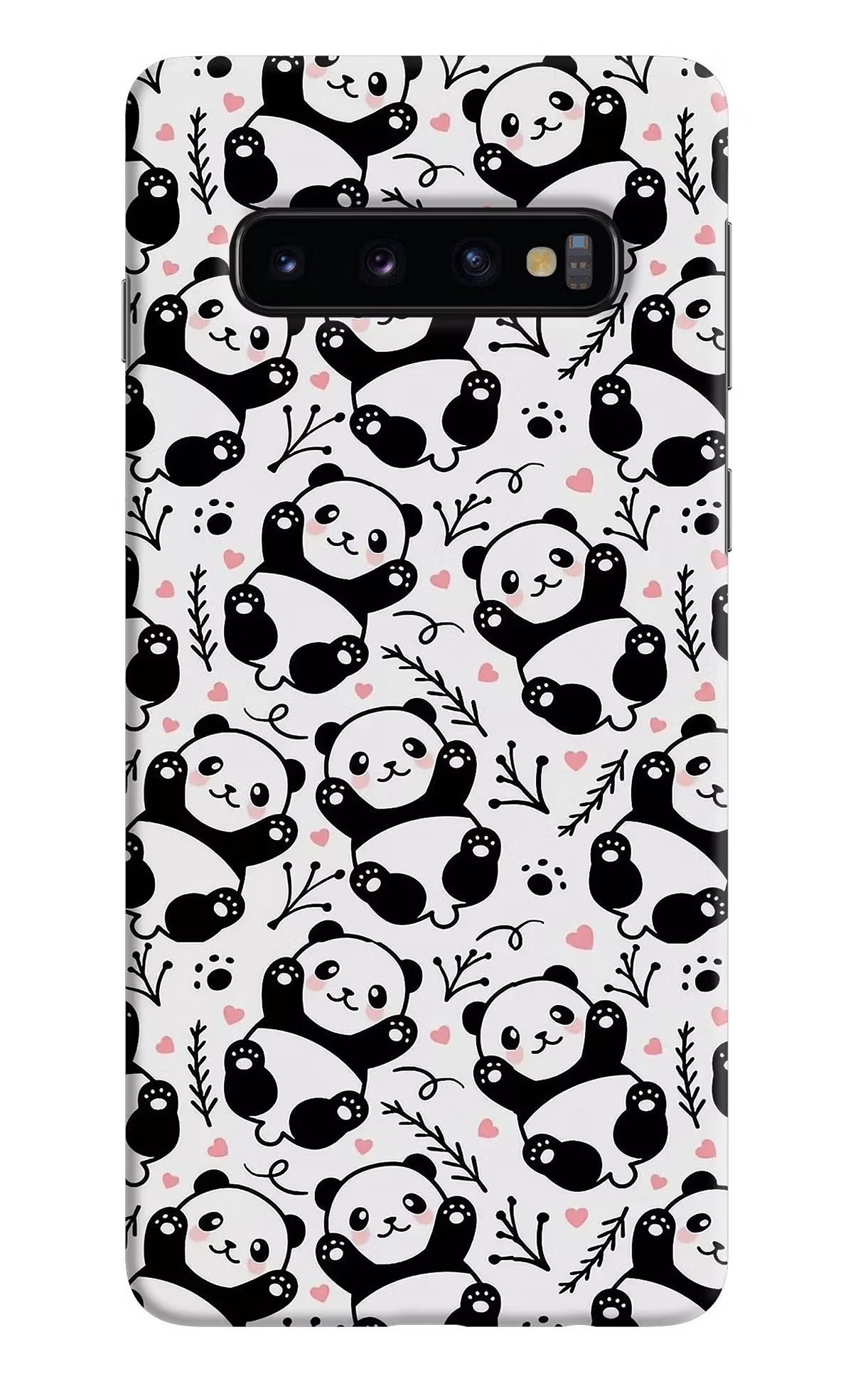 Cute Panda Samsung S10 Hard Case Back Cover by Casekaro