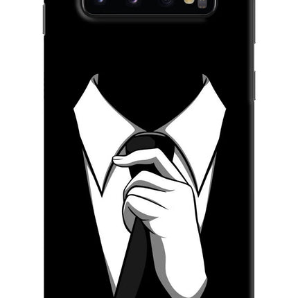 Black Tie Samsung S10 Hard Case Back Cover by Casekaro