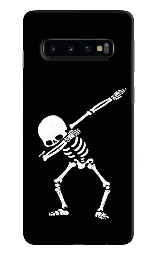 Dabbing Skeleton Art Samsung S10 Hard Case Back Cover by Casekaro