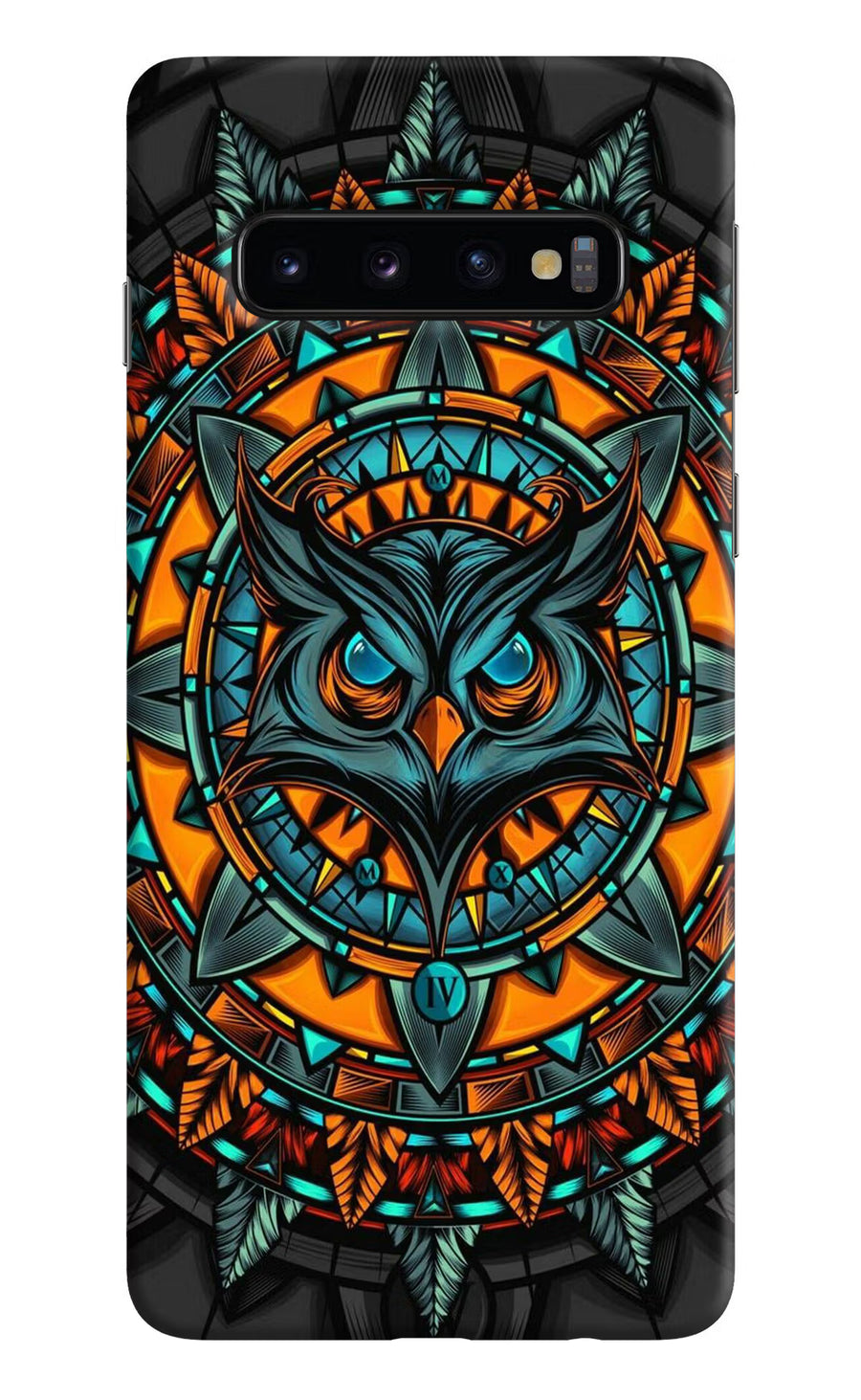 Angry Owl Art Samsung S10 Back Cover, Hard case
