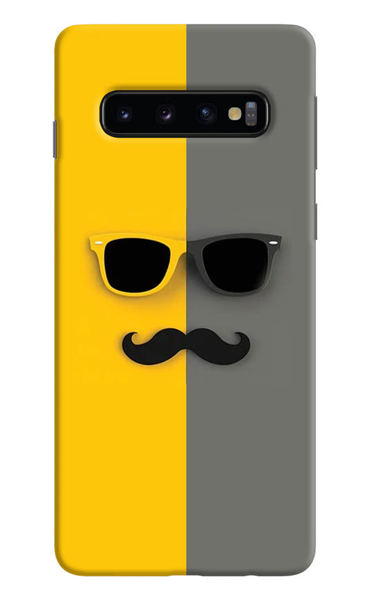 Sunglasses with Mustache Samsung S10 Hard Case Back Cover by Casekaro