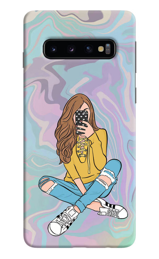 Selfie Girl Samsung S10 Hard Case Back Cover by Casekaro