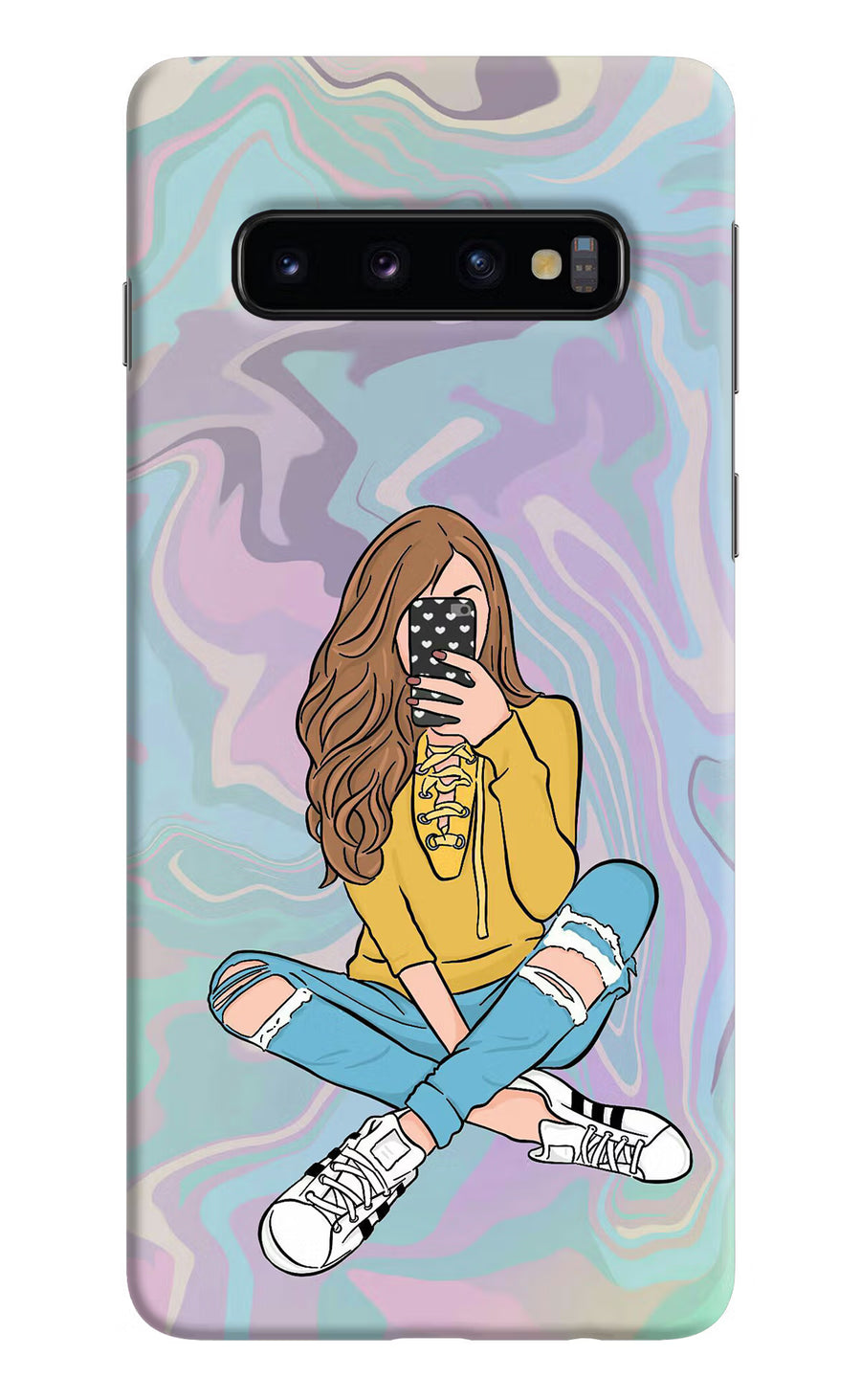 Selfie Girl Samsung S10 Back Cover, Hard case