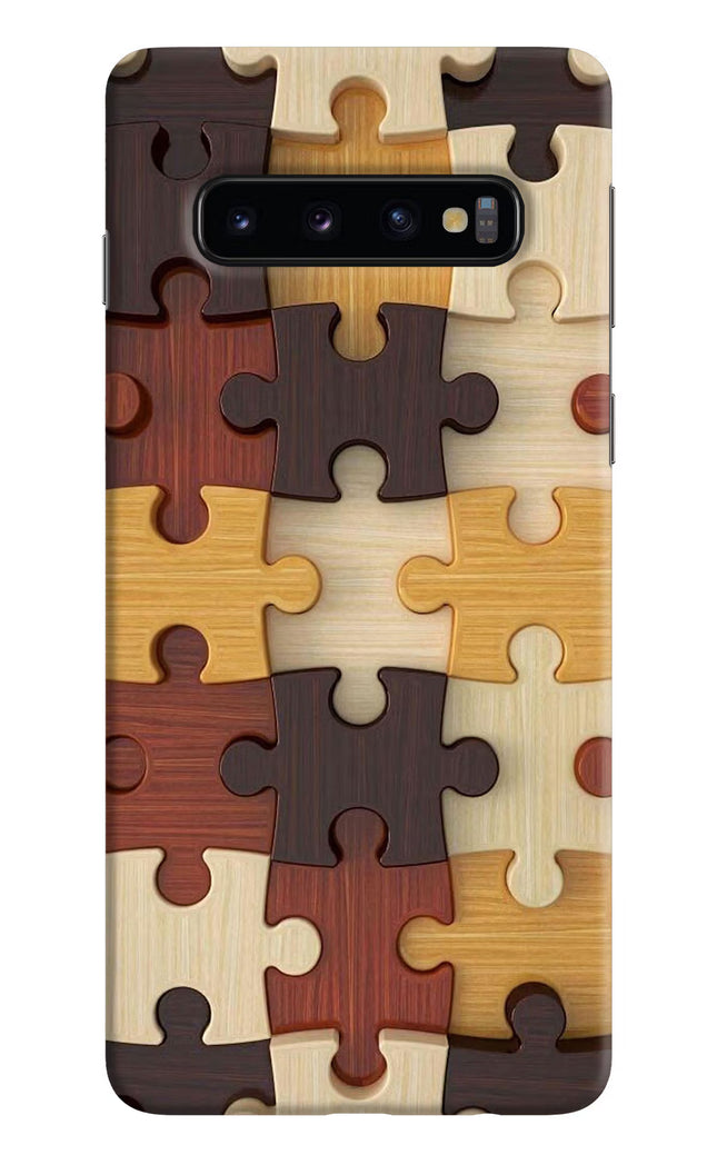 Wooden Puzzle Samsung S10 Hard Case Back Cover by Casekaro