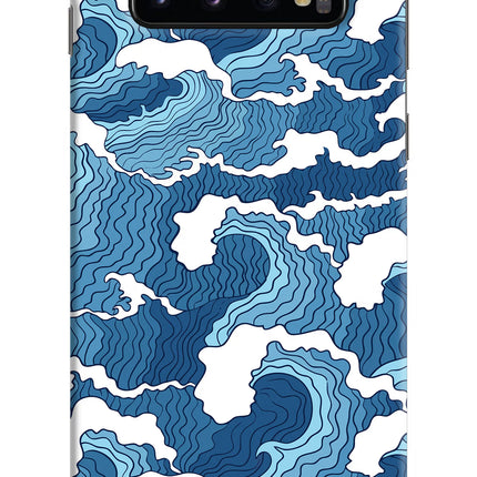 Blue Waves Samsung S10 Hard Case Back Cover by Casekaro