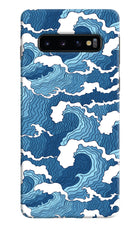 Blue Waves Samsung S10 Hard Case Back Cover by Casekaro