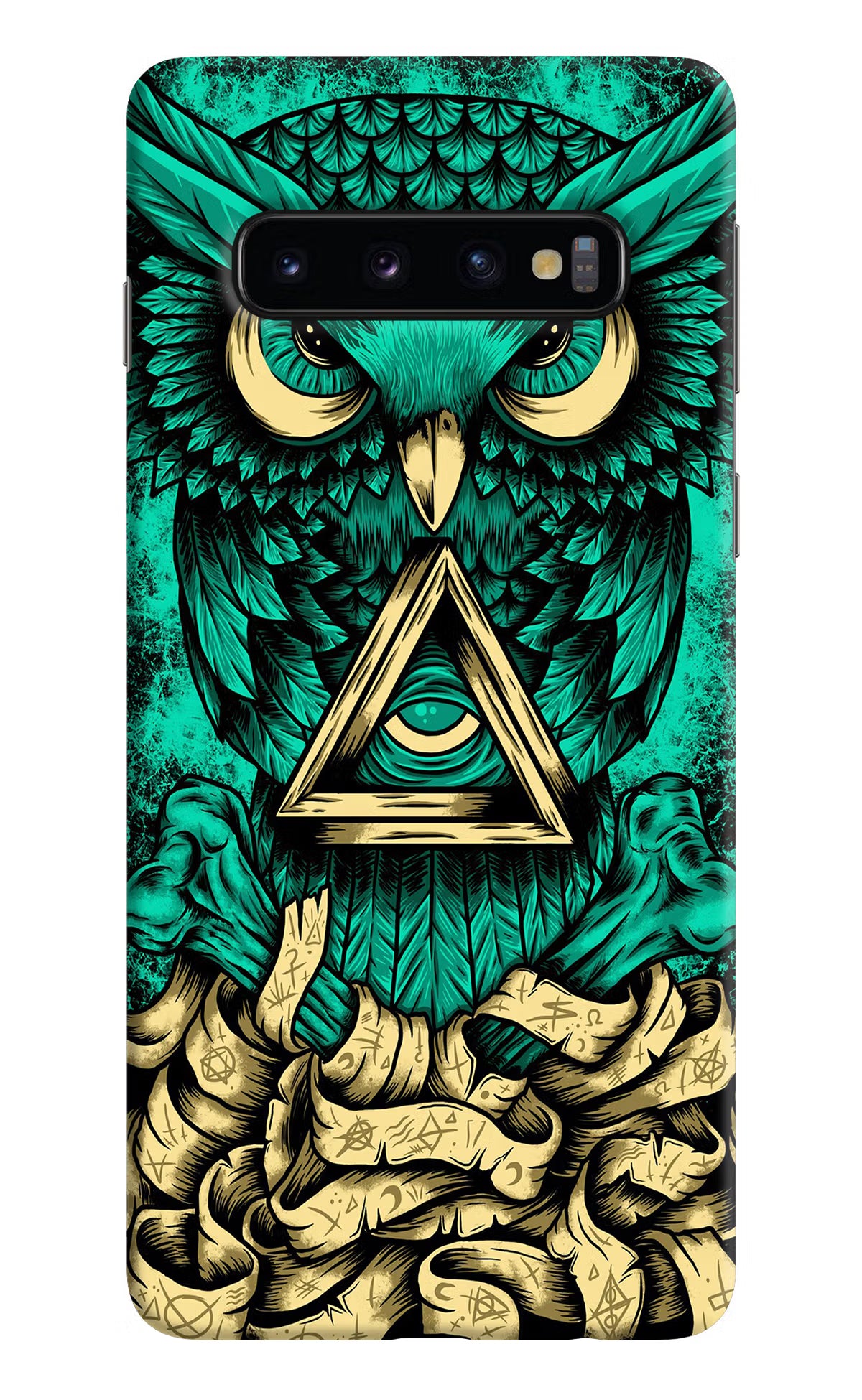 Green Owl Samsung S10 Hard Case Back Cover by Casekaro