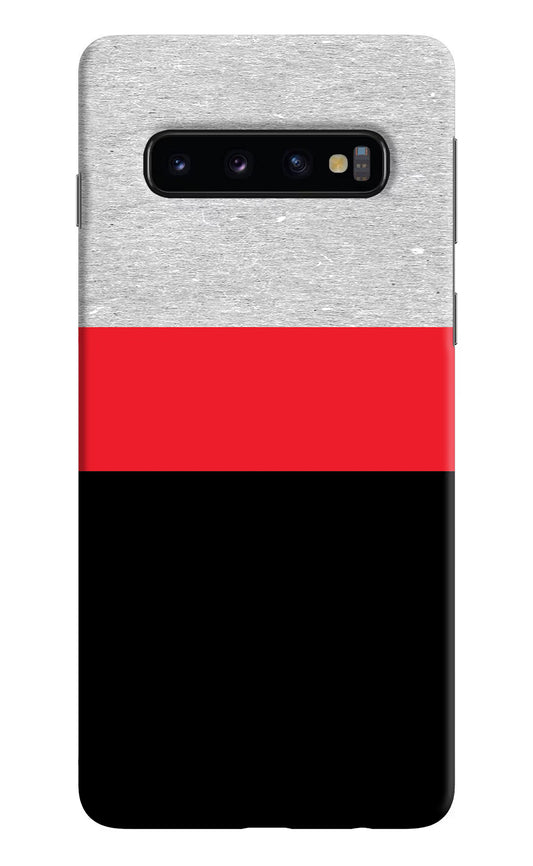 Tri Color Pattern Samsung S10 Hard Case Back Cover by Casekaro