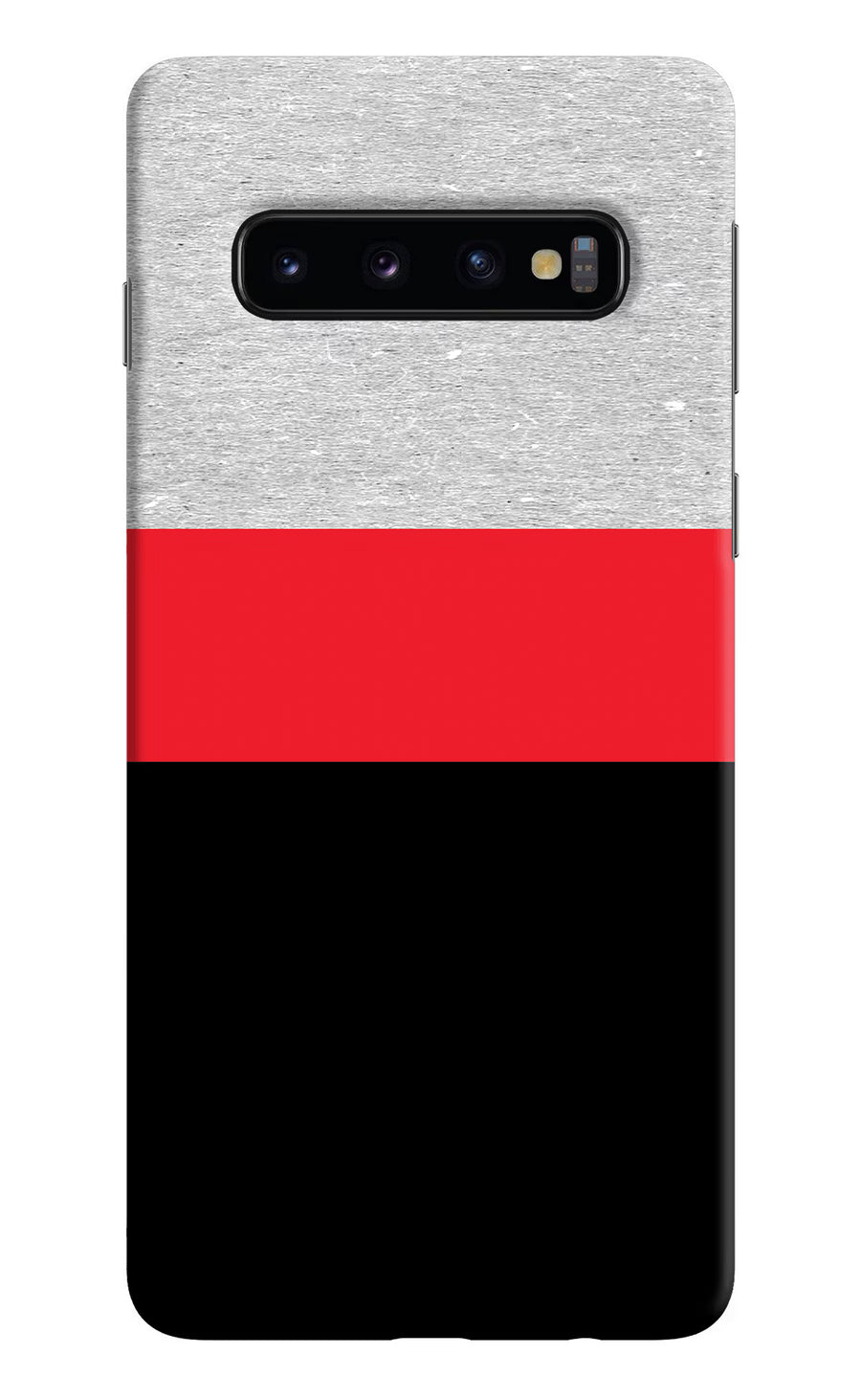 Tri Color Pattern Samsung S10 Back Cover, Hard case