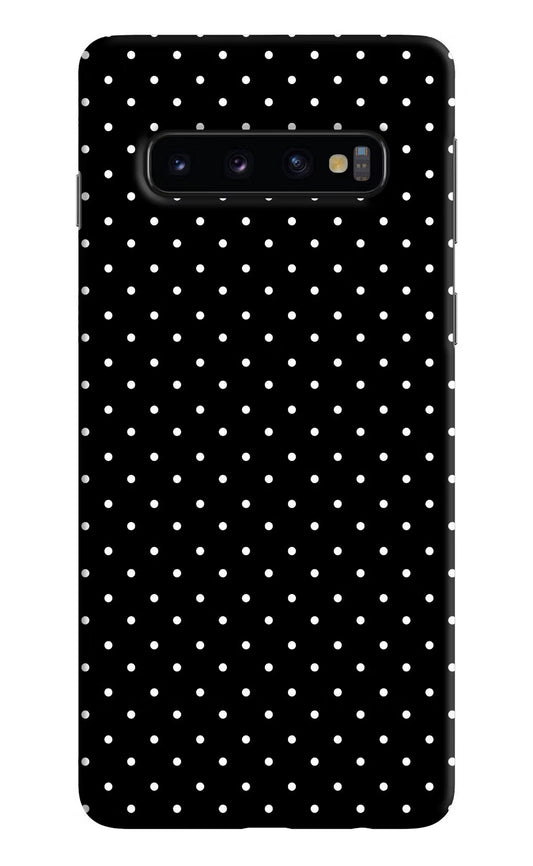 White Dots Samsung S10 Hard Case Back Cover by Casekaro