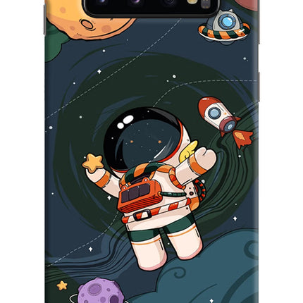 Cartoon Astronaut Samsung S10 Hard Case Back Cover by Casekaro