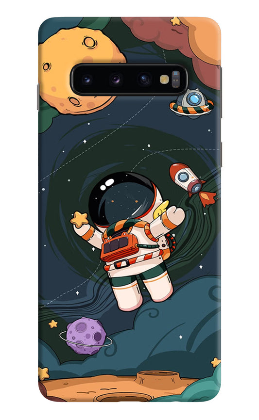 Cartoon Astronaut Samsung S10 Hard Case Back Cover by Casekaro