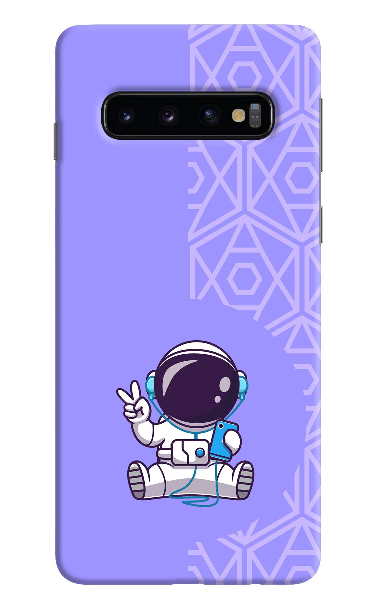 Cute Astronaut Chilling Samsung S10 Hard Case Back Cover by Casekaro