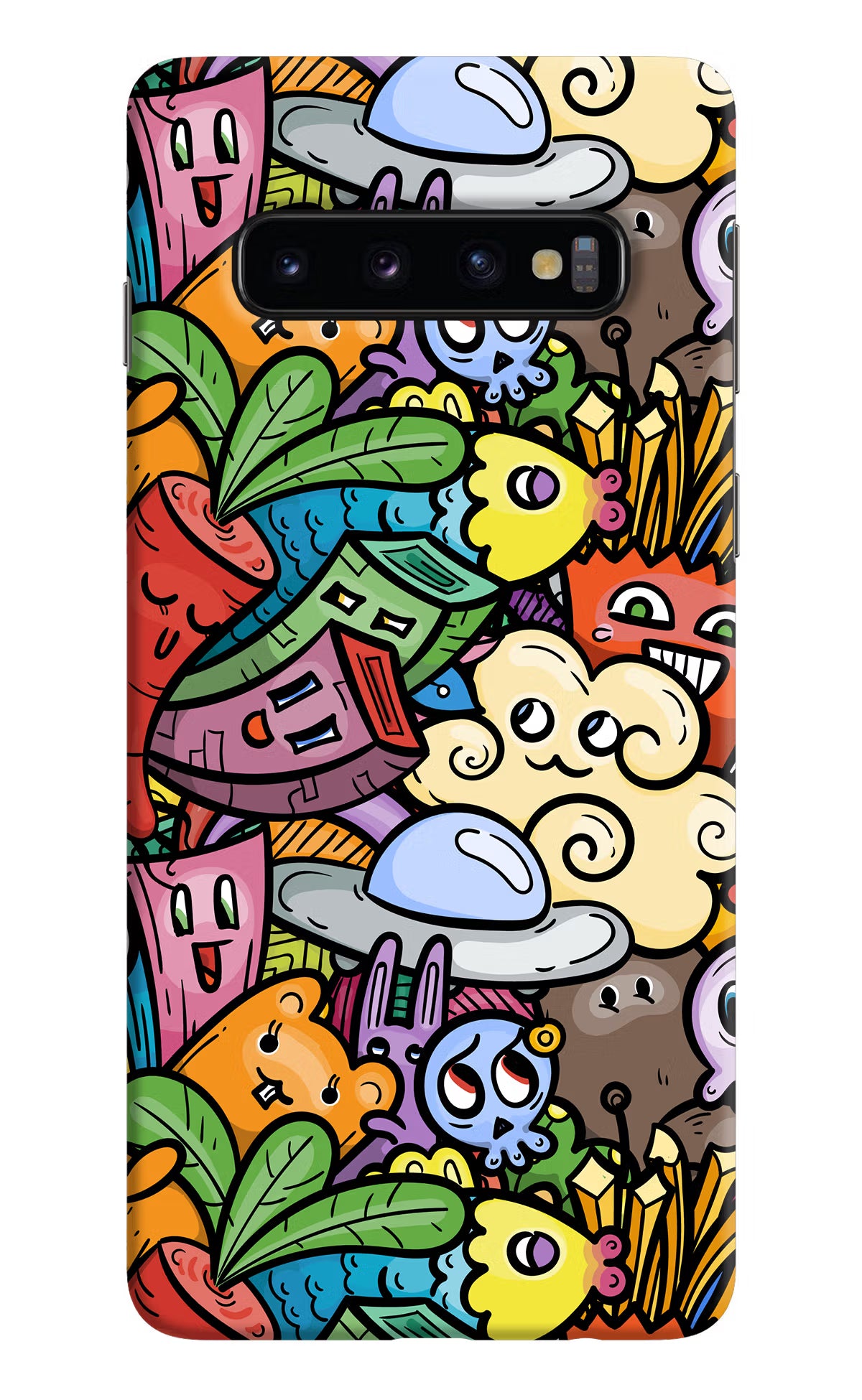 Veggie Doodle Samsung S10 Hard Case Back Cover by Casekaro