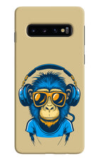 Monkey Headphone Samsung S10 Hard Case Back Cover by Casekaro