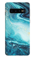 Blue Glitter Marble Samsung S10 Hard Case Back Cover by Casekaro