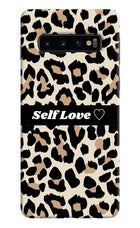 Leopard Print Self Love Samsung S10 Hard Case Back Cover by Casekaro