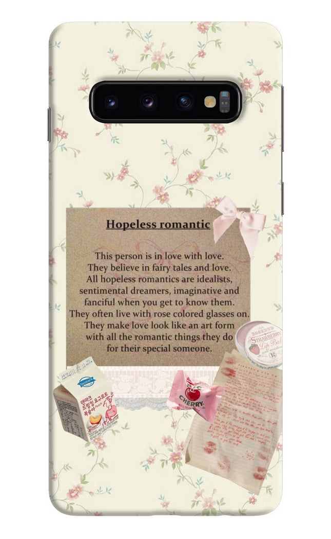 Hopeless Romantic Samsung S10 Hard Case Back Cover by Casekaro