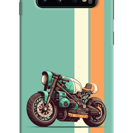 Striped Moto Drift Samsung S10 Hard Case Back Cover by Casekaro