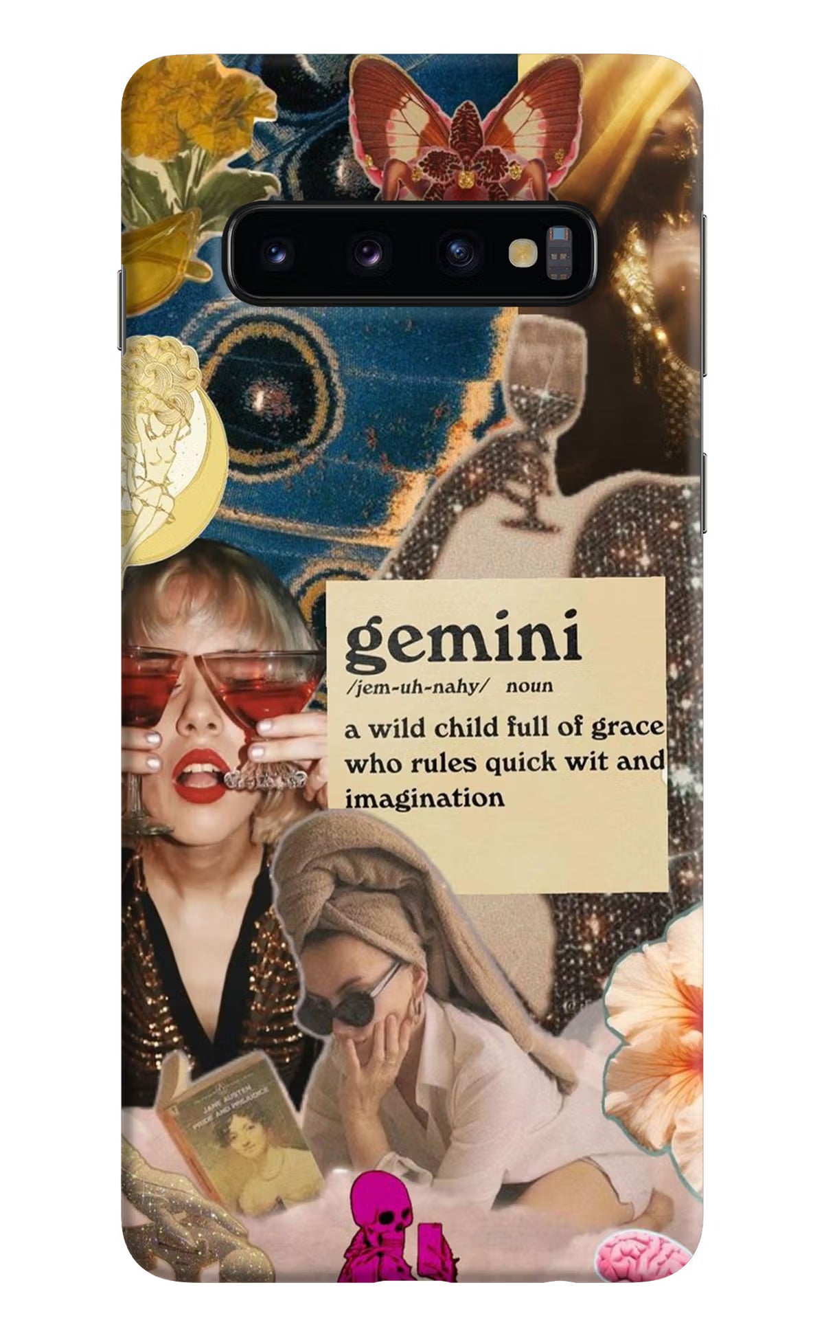 Gemini Zodiac Samsung S10 Hard Case Back Cover by Casekaro