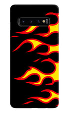 Side Sweep Flames Samsung S10 Hard Case Back Cover by Casekaro