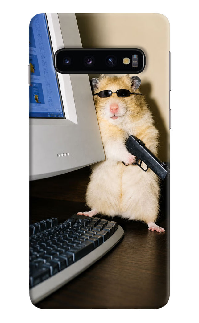 Hacker Hamster Samsung S10 Hard Case Back Cover by Casekaro