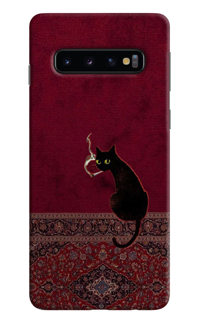 Midnight Cat Samsung S10 Hard Case Back Cover by Casekaro