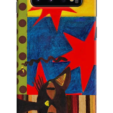 Pop Cat Samsung S10 Hard Case Back Cover by Casekaro