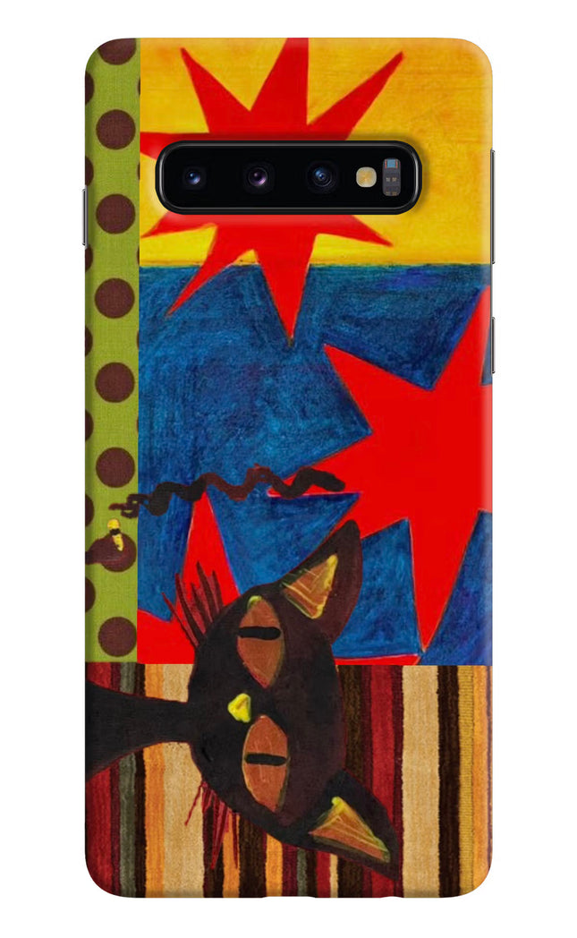Pop Cat Samsung S10 Hard Case Back Cover by Casekaro