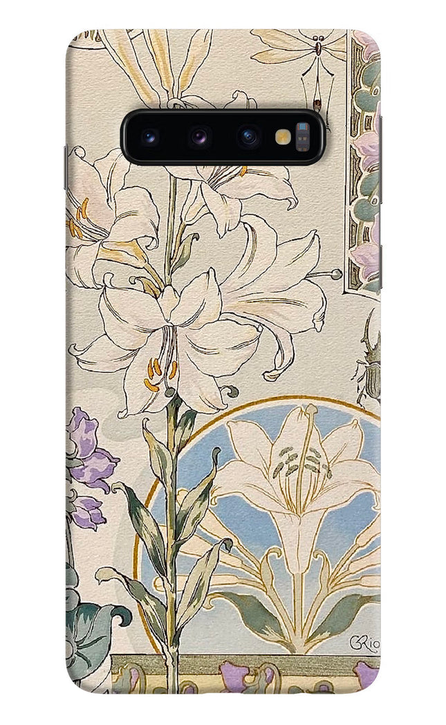 White Lily Samsung S10 Hard Case Back Cover by Casekaro