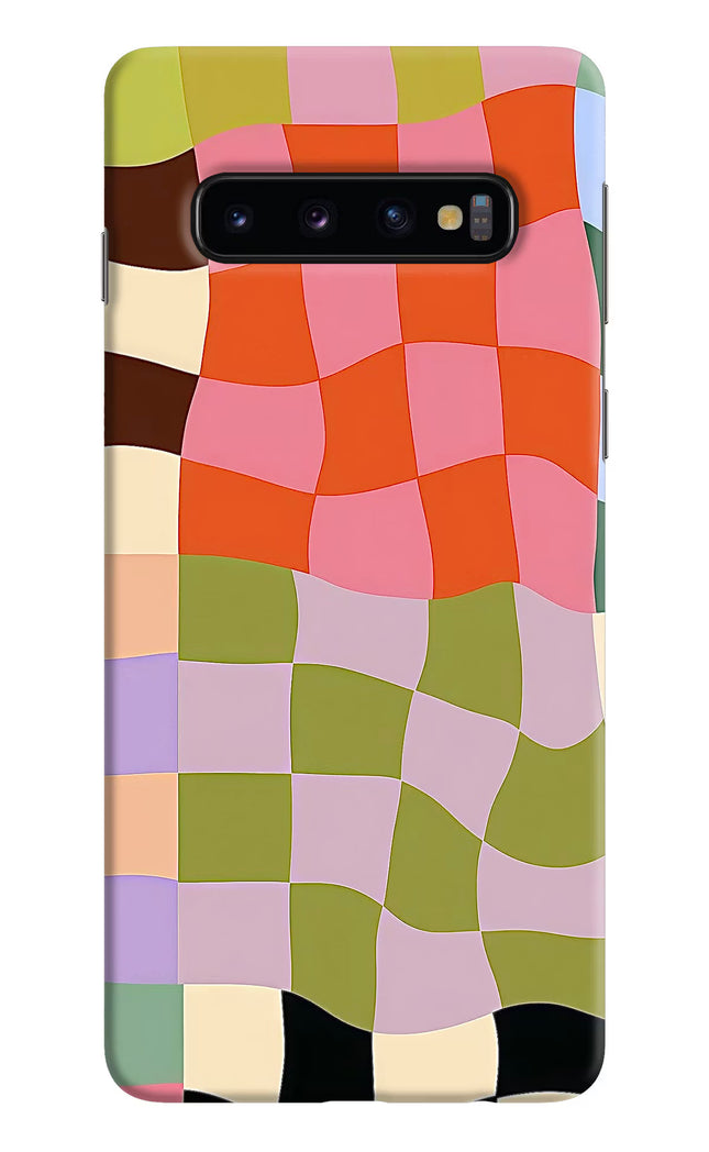 Wavy Grid Samsung S10 Hard Case Back Cover by Casekaro