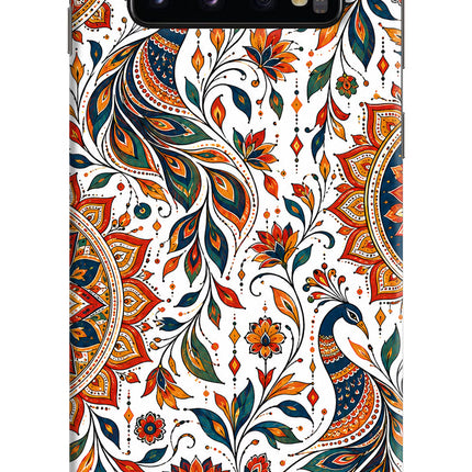 White Mayura Samsung S10 Back Cover