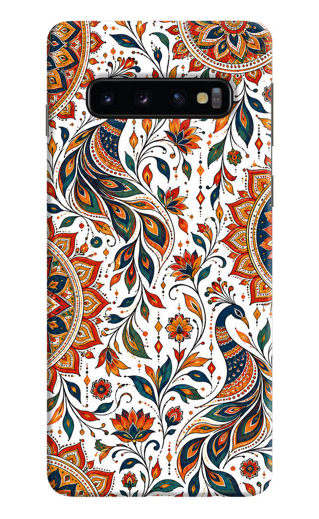 White Mayura Samsung S10 Hard Case Back Cover by Casekaro