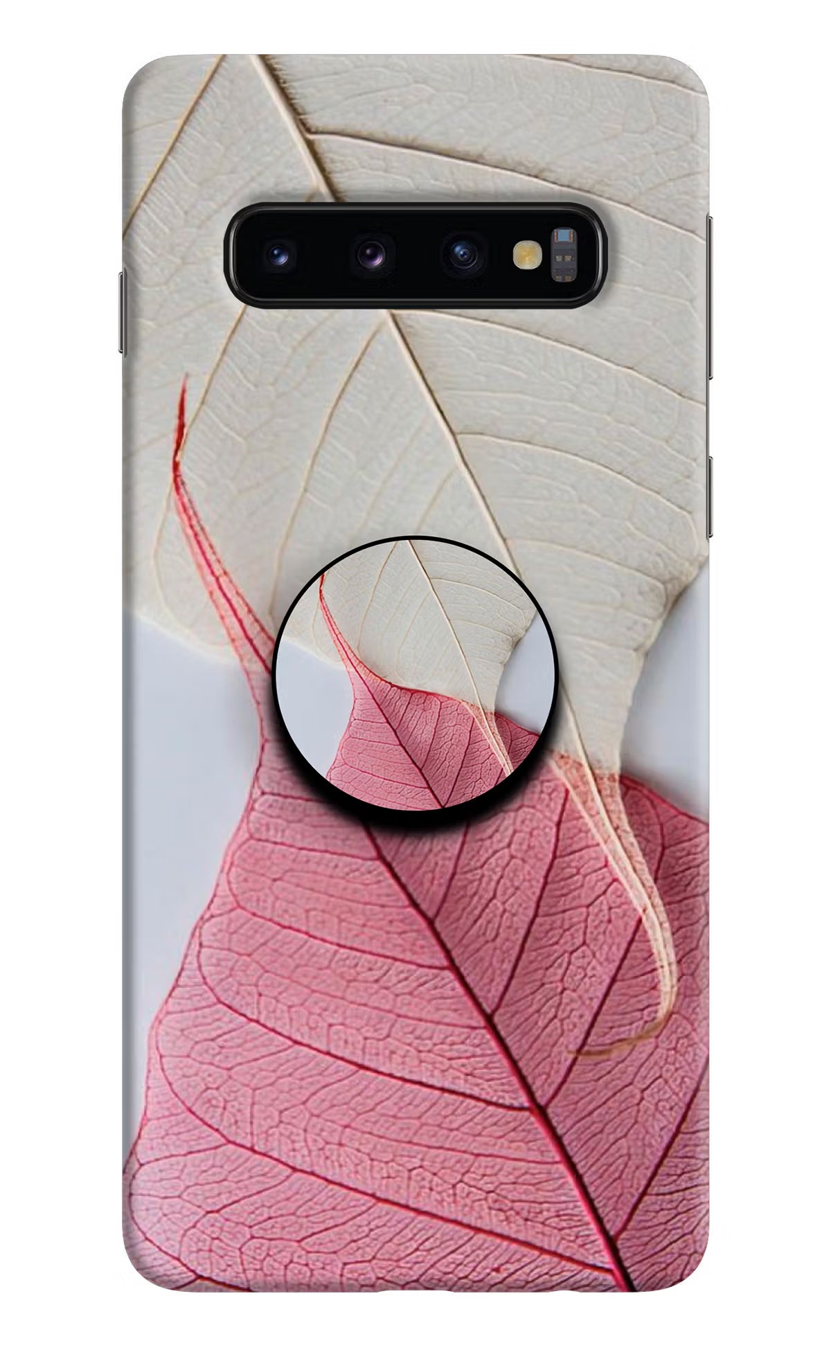 White Pink Leaf Samsung S10 Pop Case by Casekaro