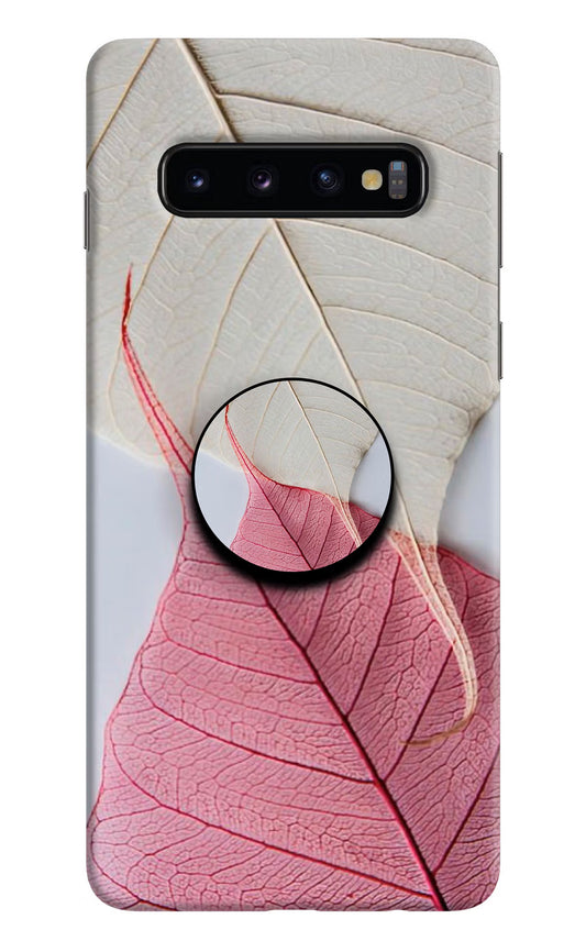 White Pink Leaf Samsung S10 Pop Case by Casekaro