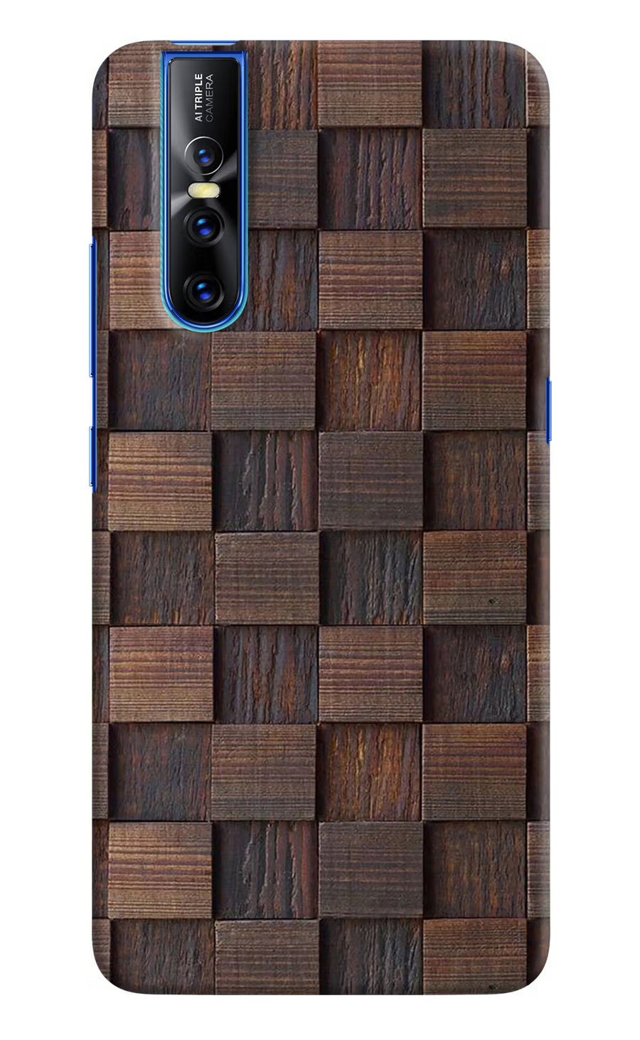Wooden Cube Design Vivo V15 Pro Back Cover, Hard case