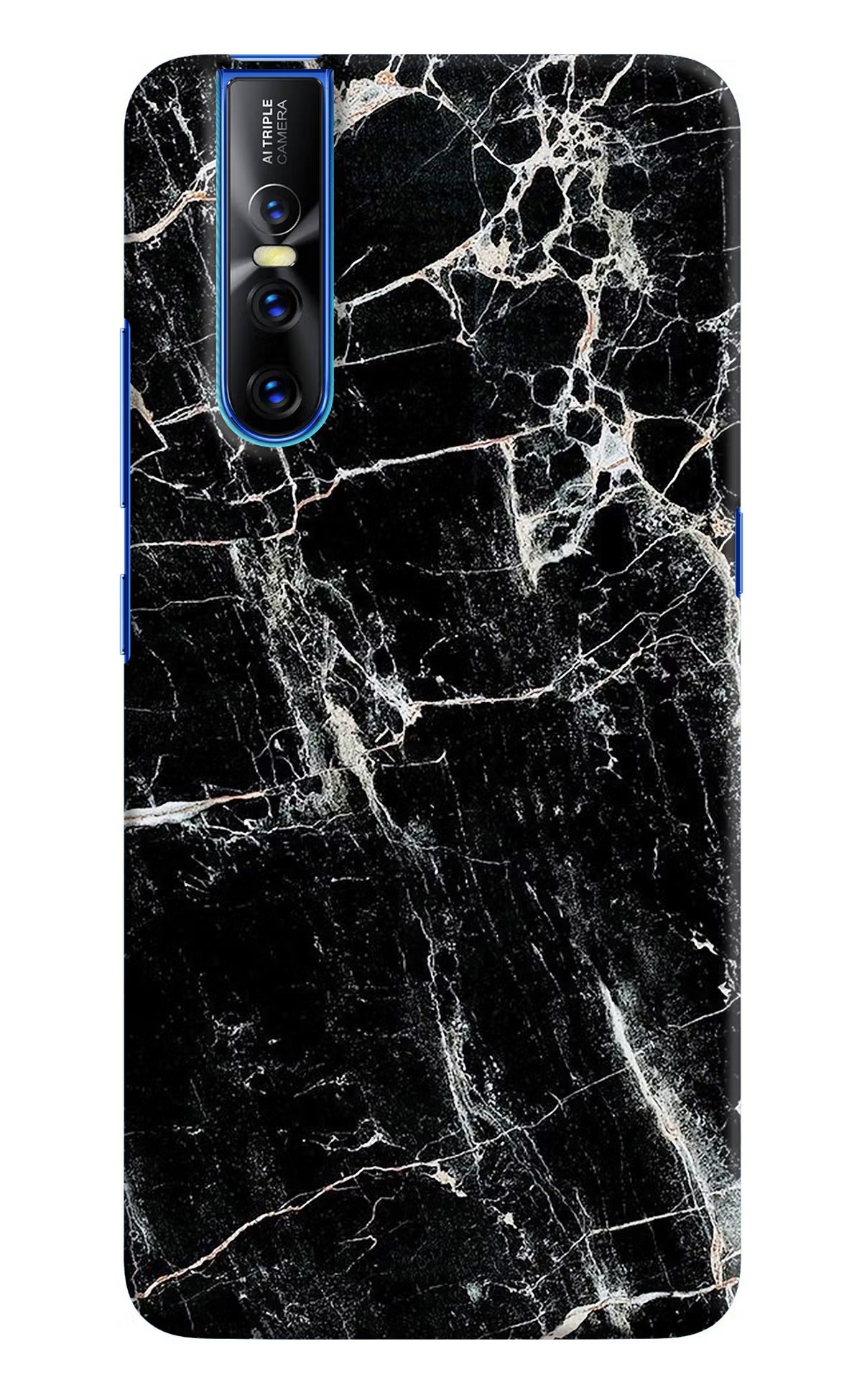 Black Marble Texture Vivo V15 Pro Hard Case Back Cover by Casekaro