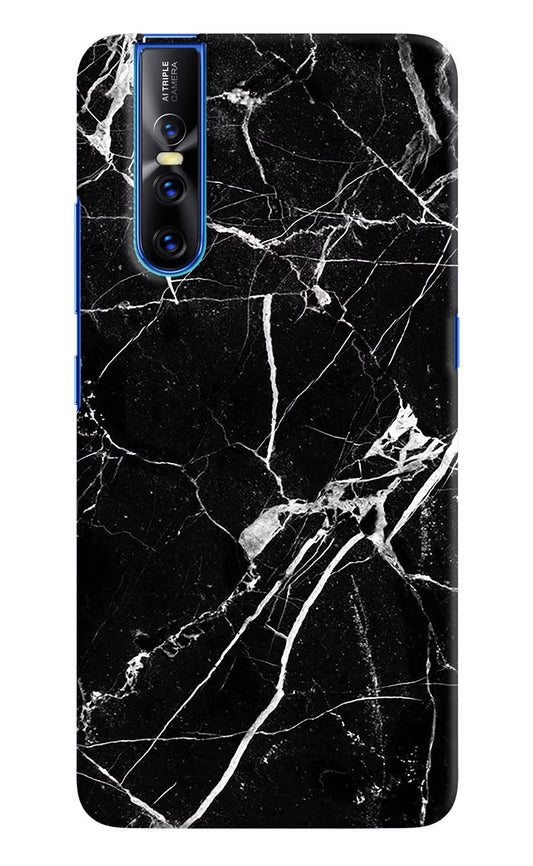 Black Marble Pattern Vivo V15 Pro Hard Case Back Cover by Casekaro