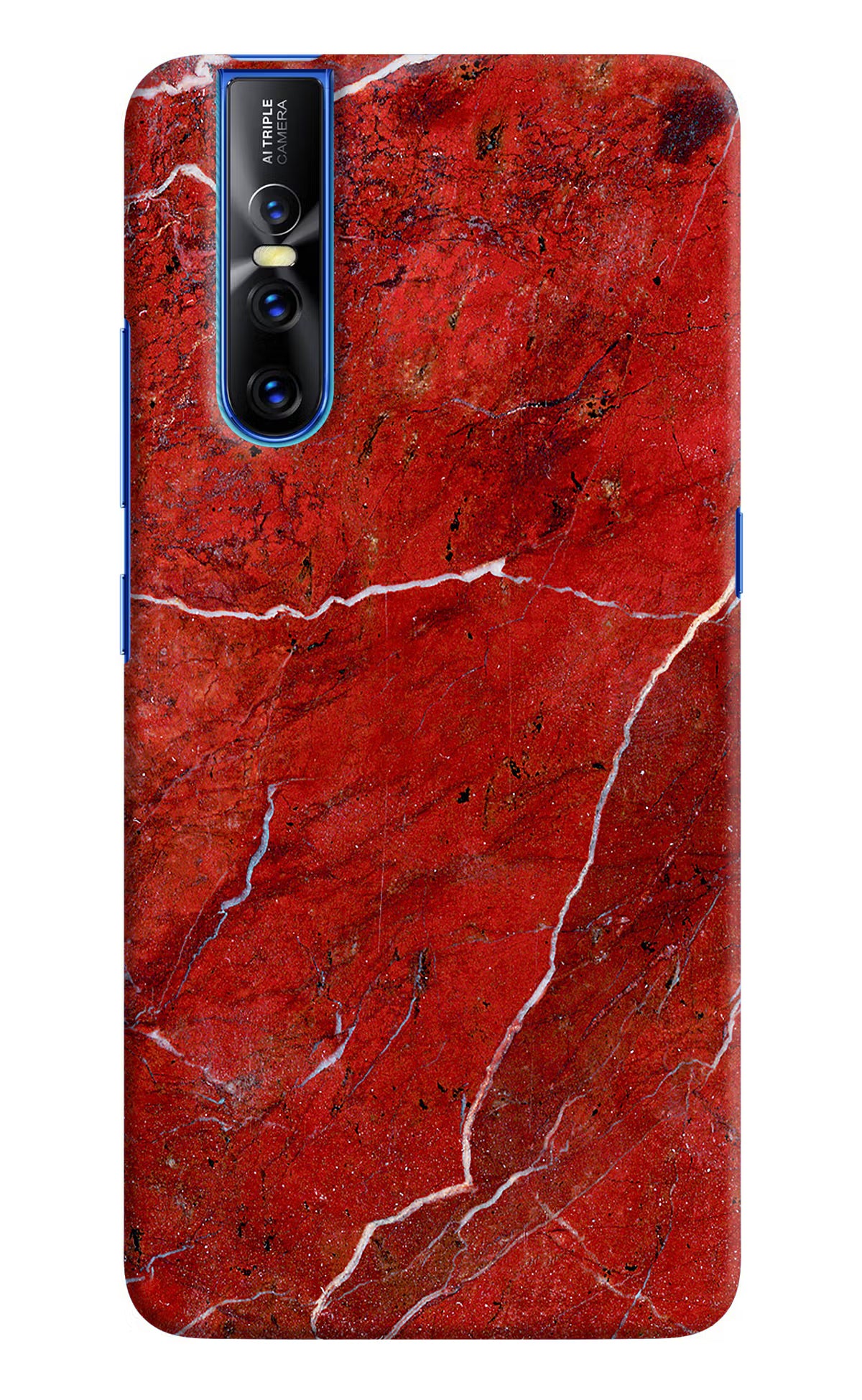 Red Marble Design Vivo V15 Pro Hard Case Back Cover by Casekaro