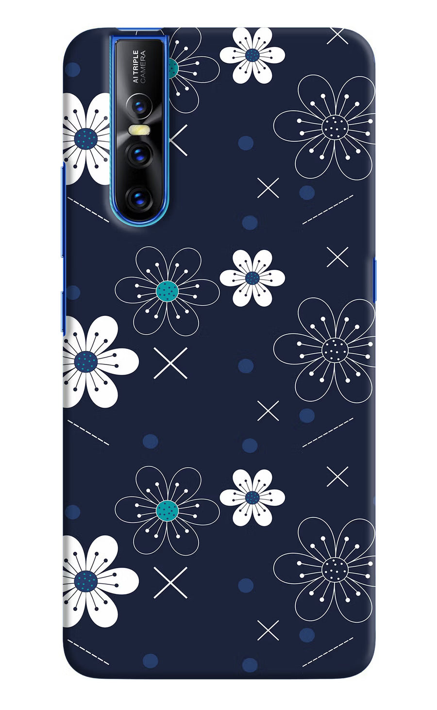 Flowers Vivo V15 Pro Back Cover, Hard case