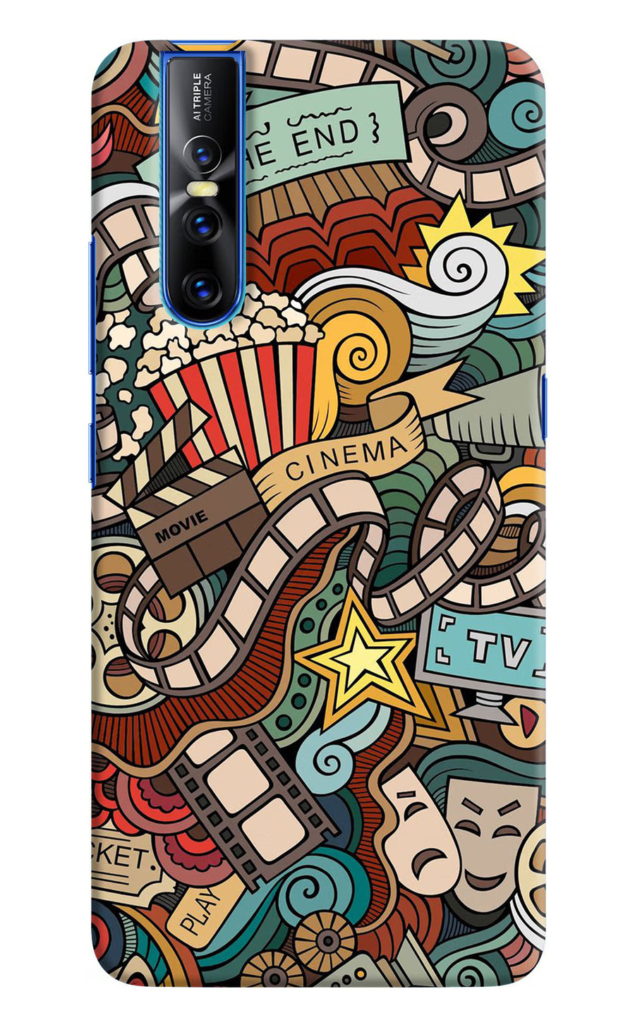 Cinema Abstract Vivo V15 Pro Back Cover, Hard case