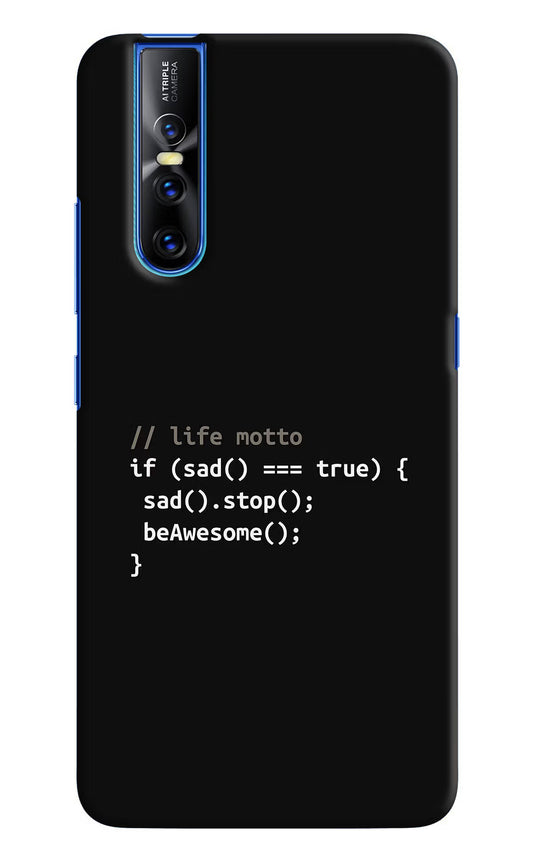 Life Motto Code Vivo V15 Pro Hard Case Back Cover by Casekaro