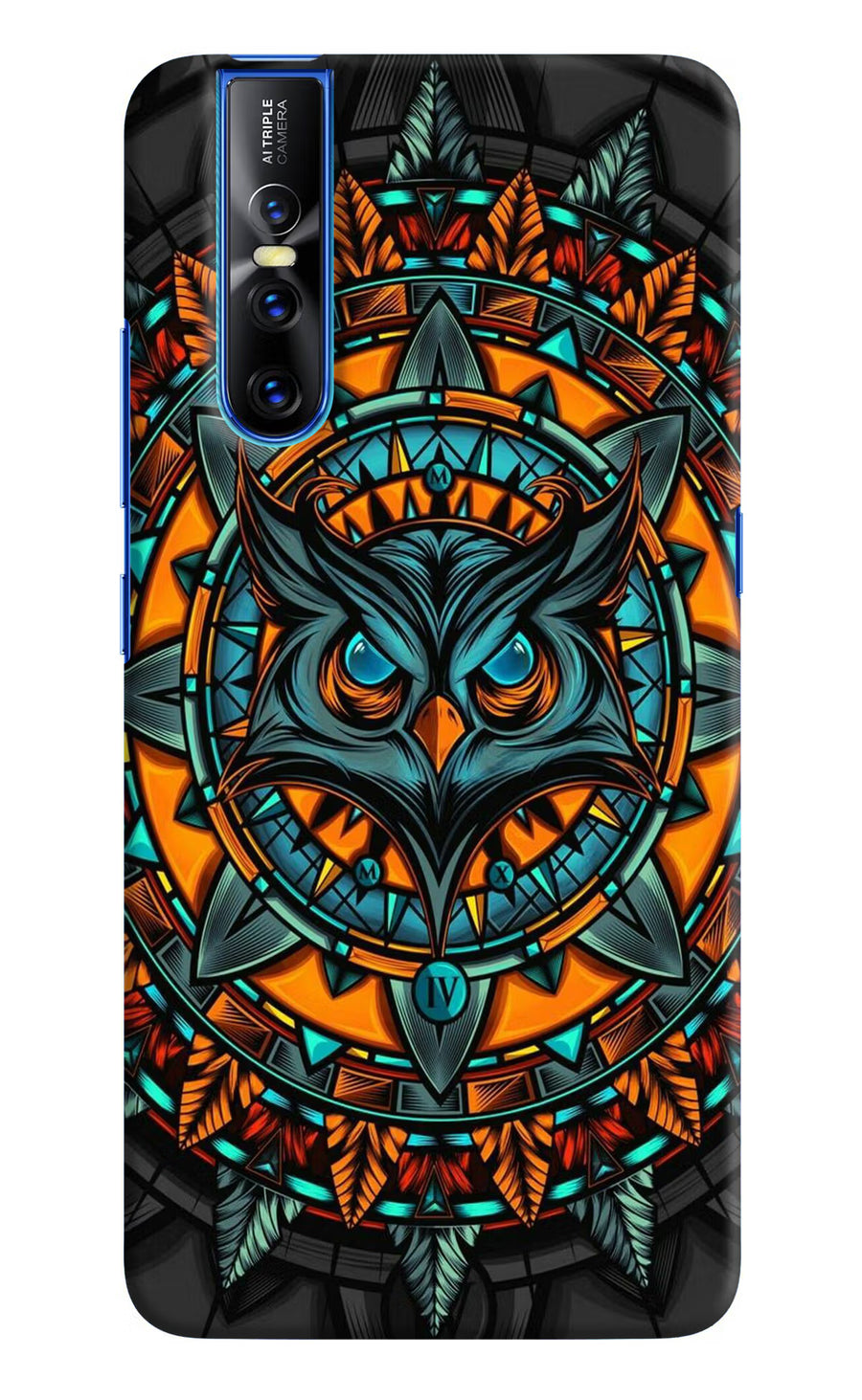 Angry Owl Art Vivo V15 Pro Back Cover, Hard case